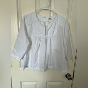 Levi’s White Cotton Peasant Blouse Size Large
